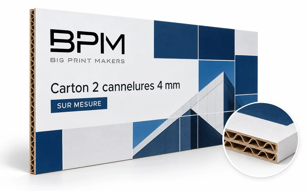 Panneau carton 2 cannelures 4 mm
