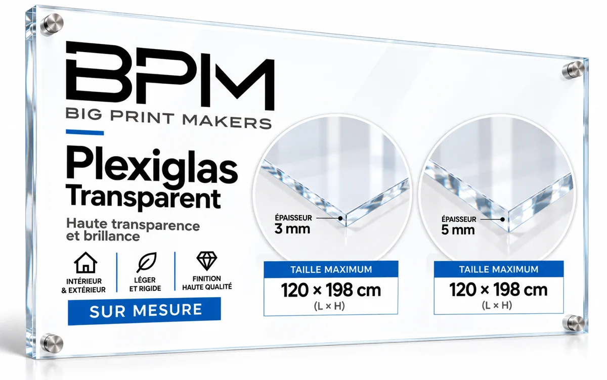 Panneau Plexiglas transparent 3 mm